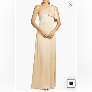 Sachin + Babi Champagne Chelsea One Shoulder Gown